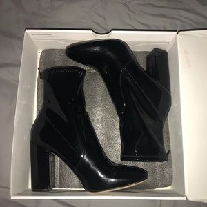 Aldo Black Patent Booties